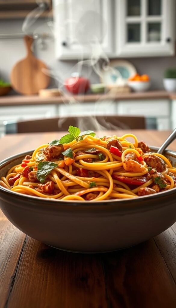 Hearty one-pot vegan pasta