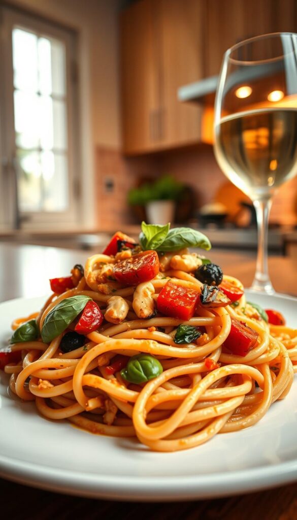 Quick weeknight vegan pasta