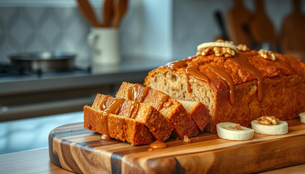serving vegan banana bread